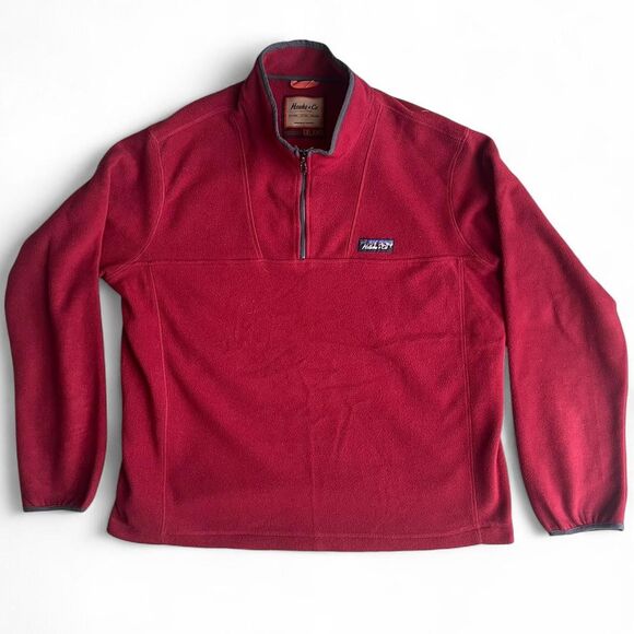 Hawke & Co Red Men's Quarter Zip Sweater Jacket XXL - Picture 1 of 6